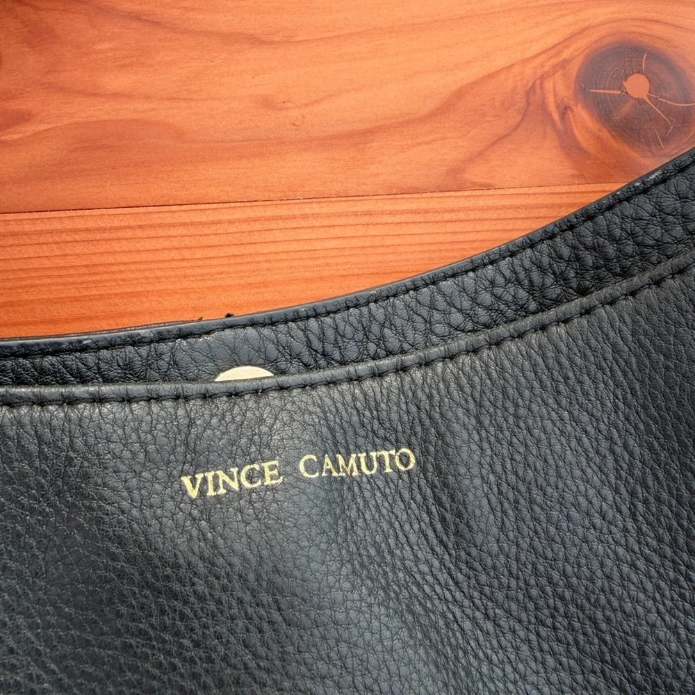 Vince Camuto Black Shoulder Bag with Gold Accents - Picture 3 of 3